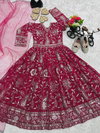 Oc 206 Heavy Faux Georgette With Embroidery Sequence Work Kids Wear Suppliers In India